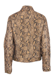 Current Boutique-Frame - Tan & Black Snake Skin Printed Jacket Sz L