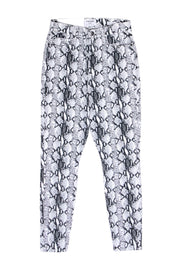 Current Boutique-Frame - White & Black Snakeskin Print Cigarette Jeans Sz 6