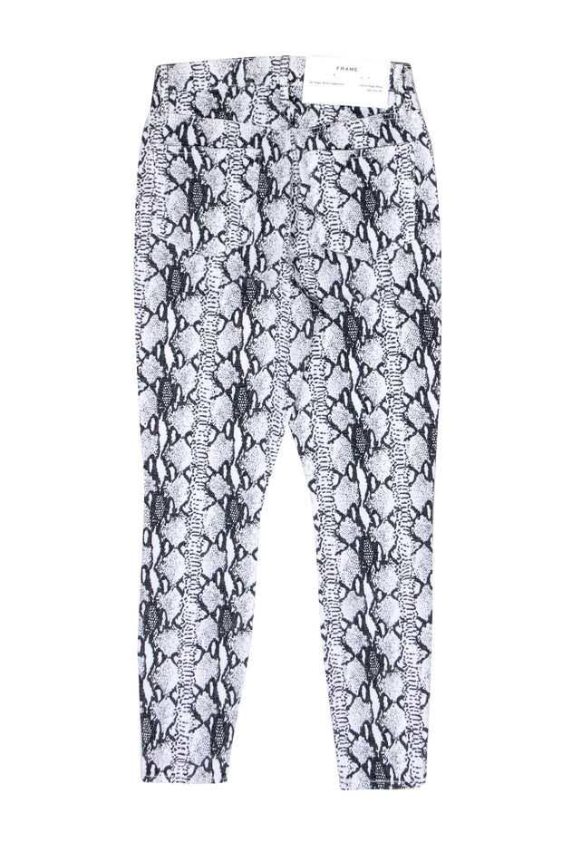 Current Boutique-Frame - White & Black Snakeskin Print Cigarette Jeans Sz 6