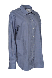 Current Boutique-Frame - Blue & Black Striped Organic Cotton Oversized Shirt Sz L