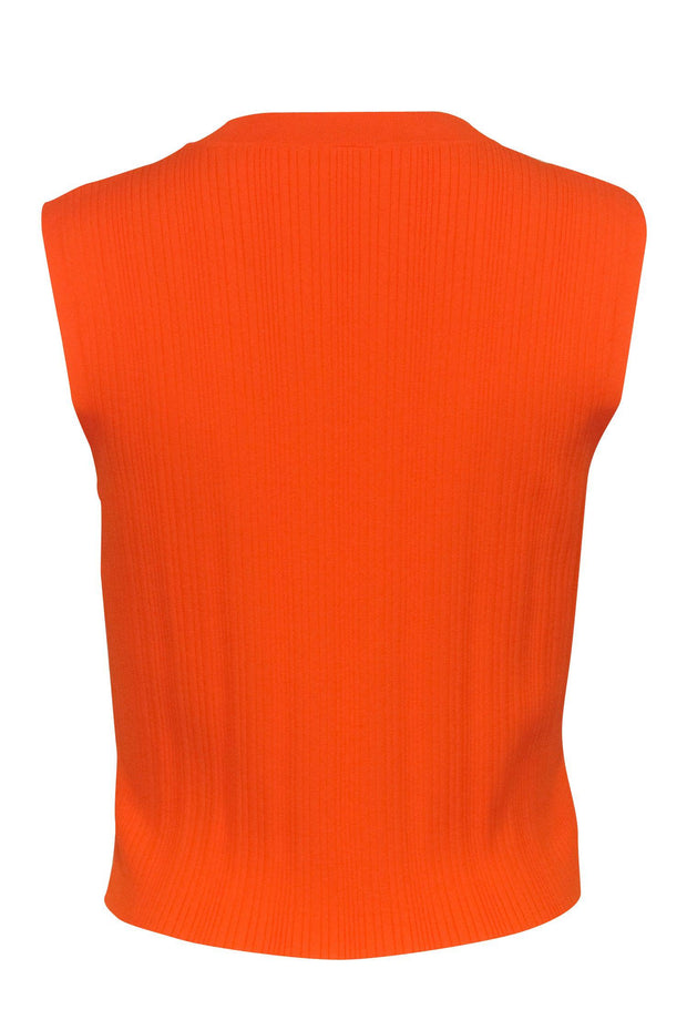 Current Boutique-Frame - Orange Ribbed Sleeveless Long Crop Top Sz S