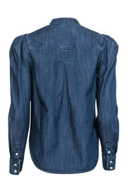 Current Boutique-Frame - Blue Dark Wash Chambray Shirt Sz XS