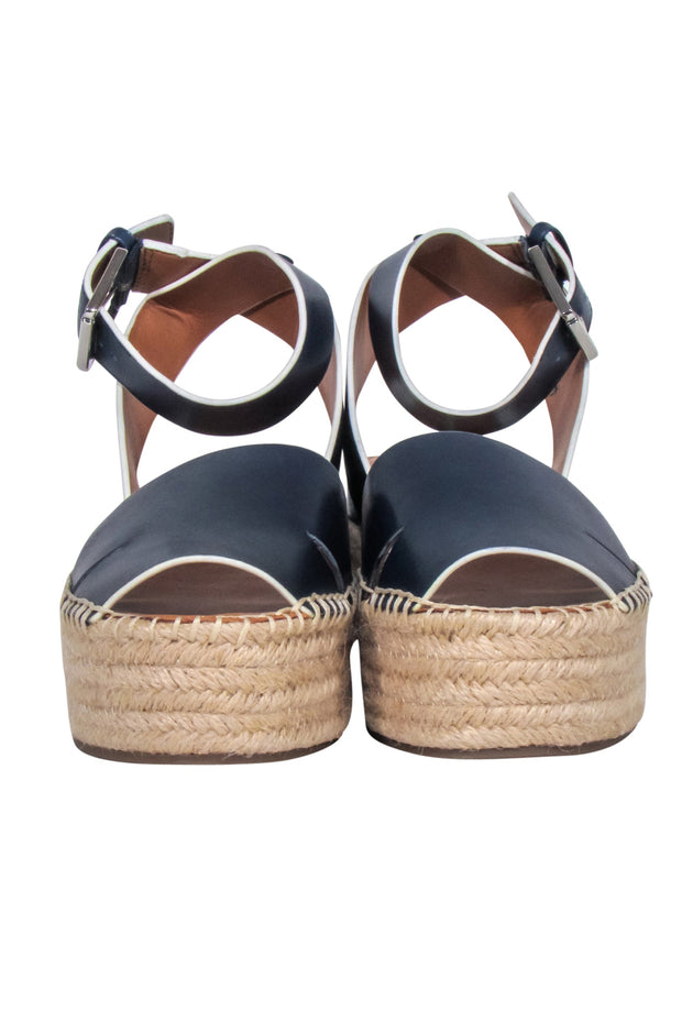 Current Boutique-Franco Sarto - Navy Leather Upper w/ Espadrille Platform Sz 8
