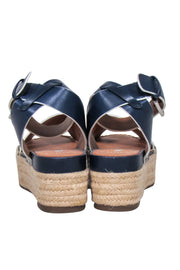 Current Boutique-Franco Sarto - Navy Leather Upper w/ Espadrille Platform Sz 8