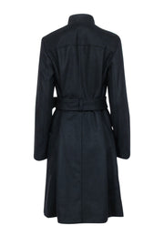 Current Boutique-French Connection - Black Wool & Cashmere Blend Belted Coat Sz 10