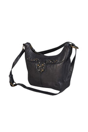 Current Boutique-Frye - Black Leather Embellished Shoulder Bag