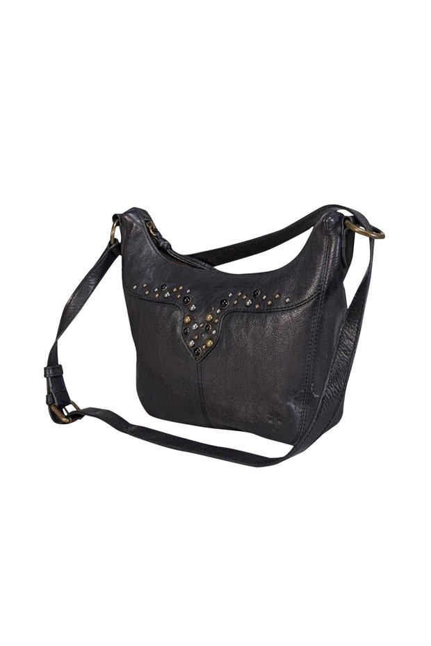 Current Boutique-Frye - Black Leather Embellished Shoulder Bag