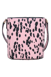 Current Boutique-Furla - Light Pink & Black Spotted Genuine Leather Bucket Bag
