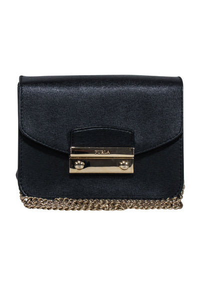 Current Boutique-Furla - Black Mini Crossbody Bag w/ Chain Strap