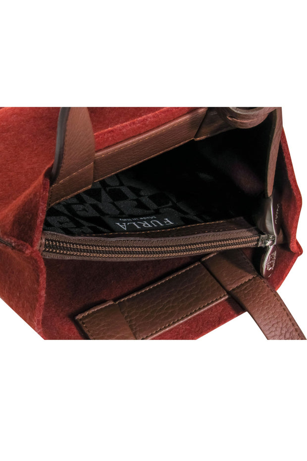 Current Boutique-Furla - Burnt Orange w/ Brown Handle Mini Bag