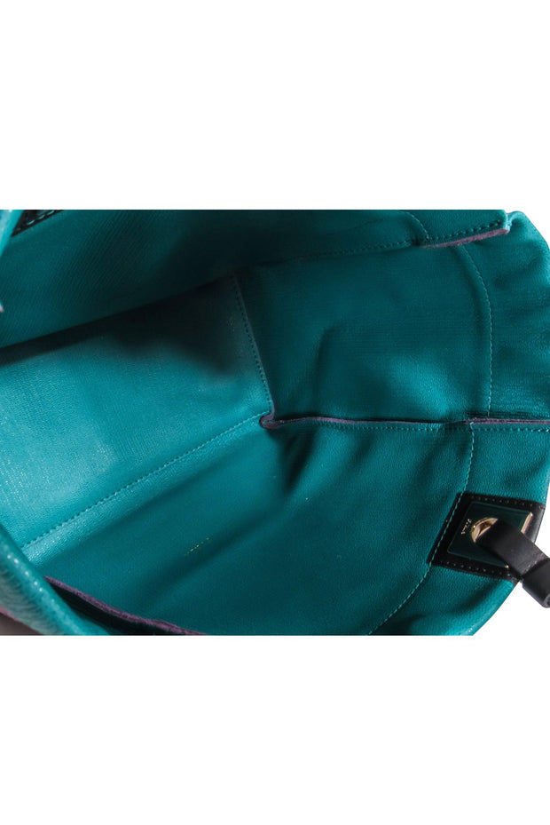 Current Boutique-Furla - Purple Suede & Teal Leather Mini Tote Bag