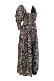 Current Boutique-Ganni - Tan & Black Leopard Print Maxi Dress Sz 8