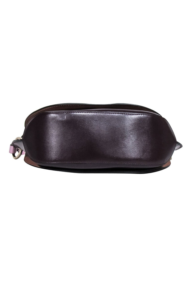 Current Boutique-Ganni - Tan, Maroon, & Pink Shoulder Bag
