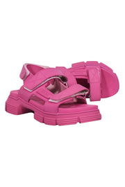 Current Boutique-Ganni - Pink Chunky Rubber Strappy Sandals Sz 9