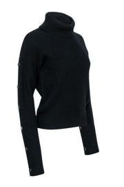 Current Boutique-Generation Love - Black Wool & Cashmere Blend Turtleneck w/ Buttoned Sleeves Sz S