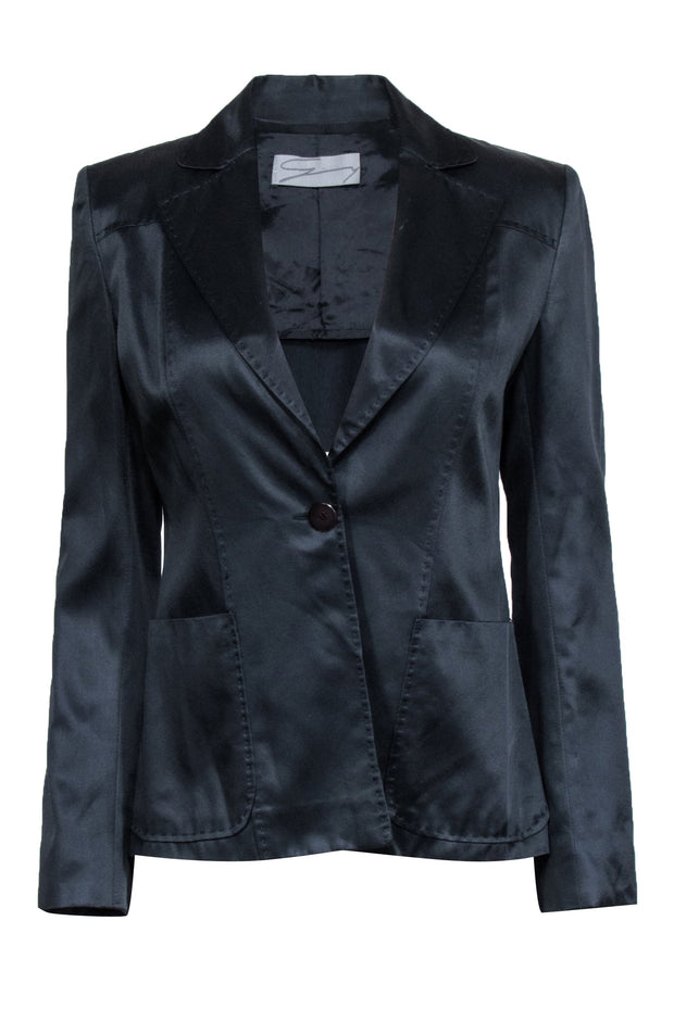 Current Boutique-Genny - Navy Satin Blazer Sz 6