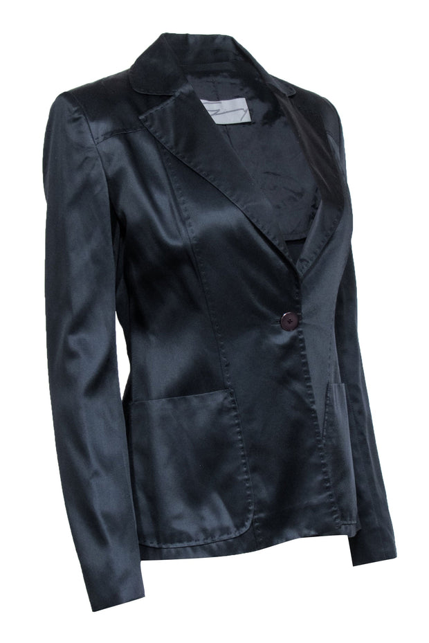 Current Boutique-Genny - Navy Satin Blazer Sz 6