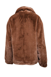 Current Boutique-Gerard Darel - Brown Faux Fur Collared Jacket Sz L