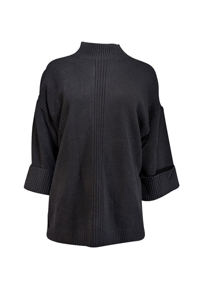 Current Boutique-Gerard Darel - Black Wool Mock Neck Sweater Sz 8