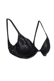 Current Boutique-GiGi C - Black Laser Cut Padded Bikini Sz L