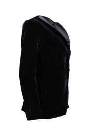 Giorgio Armani - Black Velvet Covered Button Front Blazer Sz M - Current Boutique