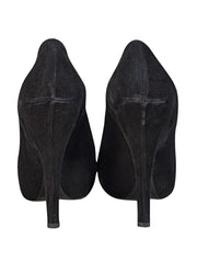 Current Boutique-Giuseppe Zanotti - Black Suede Rounded Toe Pumps Sz 7.5
