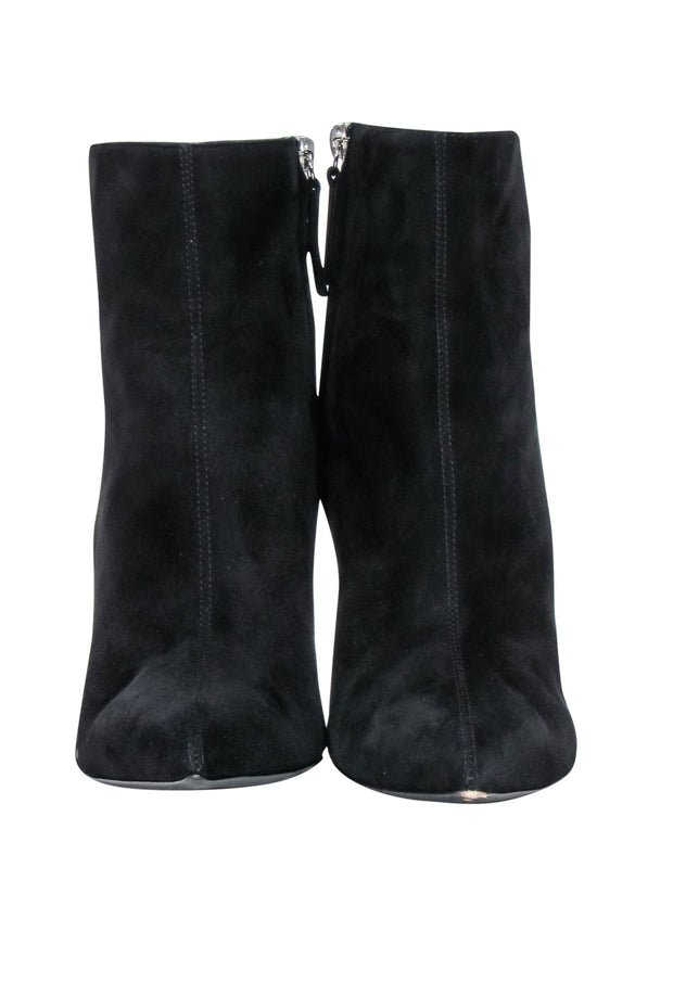 Current Boutique-Giuseppe Zanotti - Black Suede Short Boots w/ Jewel Heel Sz 9