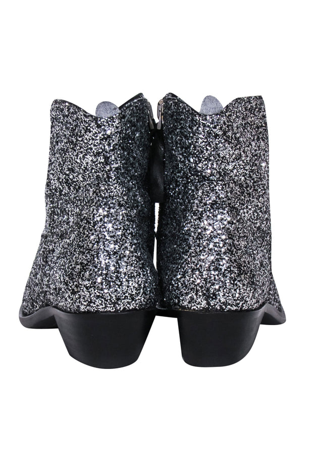 Current Boutique-Golden Goose - Silver Glitter "Young" Short Boots Sz 6.5