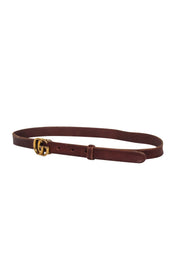 Current Boutique-Gucci - Brown Leather Thin "GG" Belt Sz M