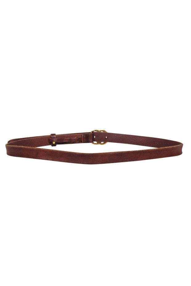 Current Boutique-Gucci - Brown Leather Thin "GG" Belt Sz M