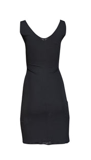 Current Boutique-Gucci - Black Ruched Middle Sleeveless Slinky Dress Sz S