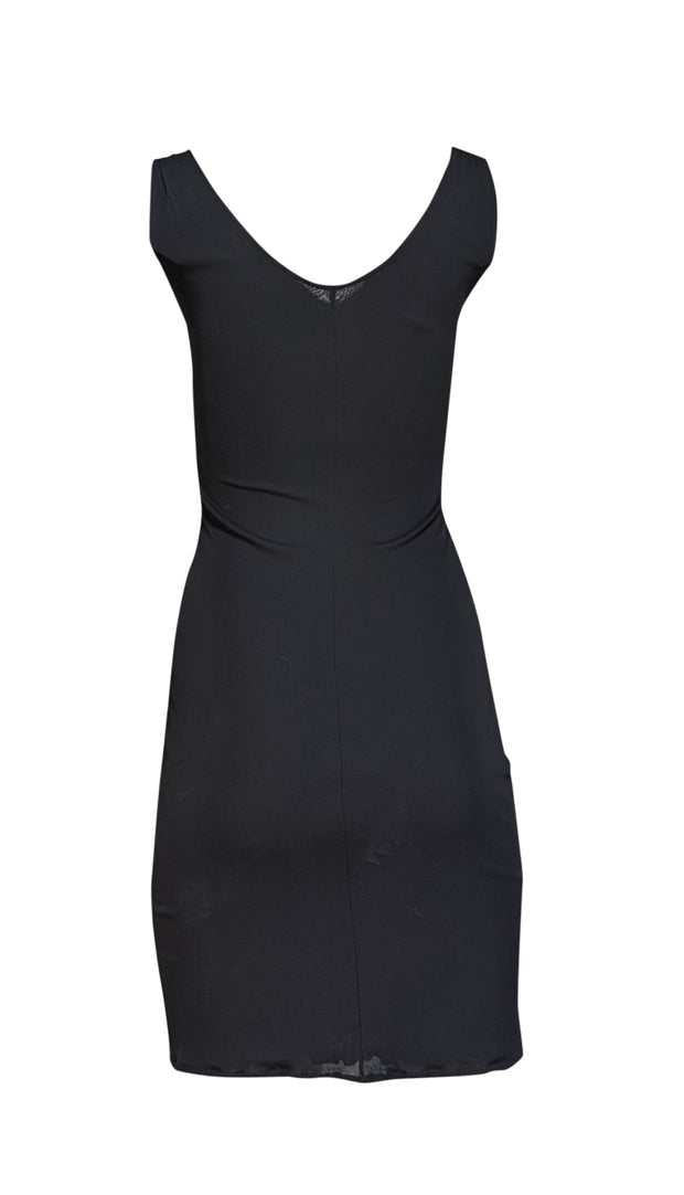 Current Boutique-Gucci - Black Ruched Middle Sleeveless Slinky Dress Sz S