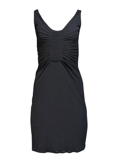 Current Boutique-Gucci - Black Ruched Middle Sleeveless Slinky Dress Sz S