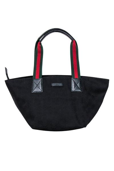 Current Boutique-Gucci - Black Canvas Monogram Tote Bag