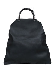Current Boutique-Gucci - Black Pebbled Leather Large Bamboo Top Handle Satchel