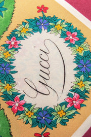Current Boutique-Gucci - Maroon Trim w/ Multi Color Tree Print Silk Scarf
