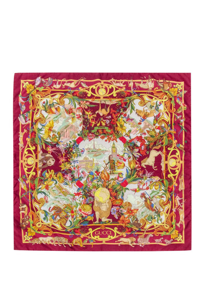 Current Boutique-Gucci - Maroon w/Animal Printed Silk Scarf