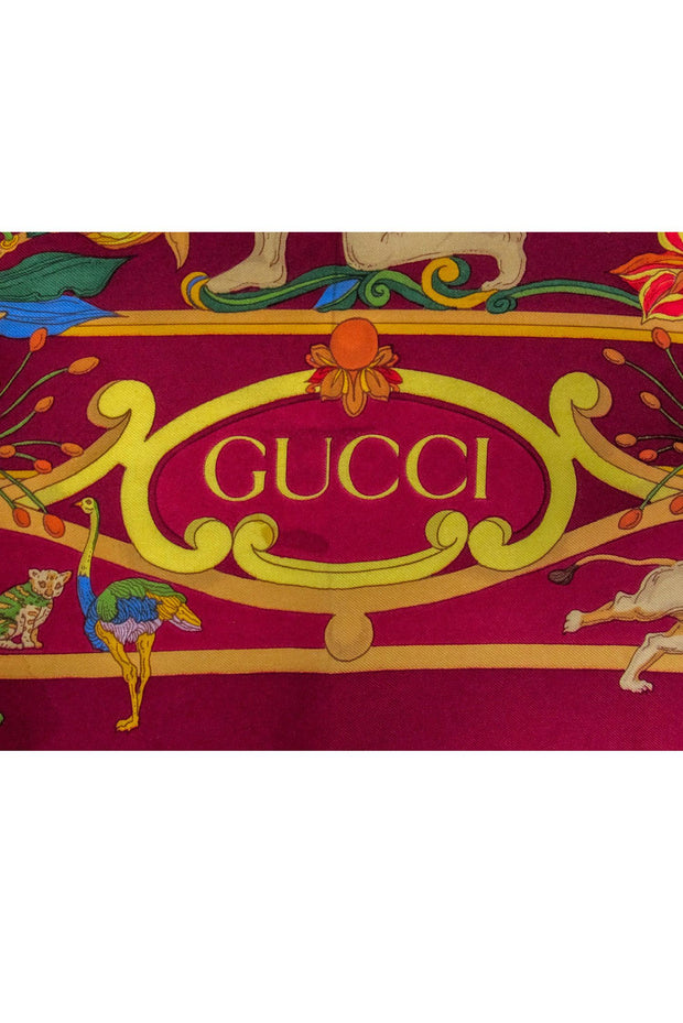 Current Boutique-Gucci - Maroon w/Animal Printed Silk Scarf