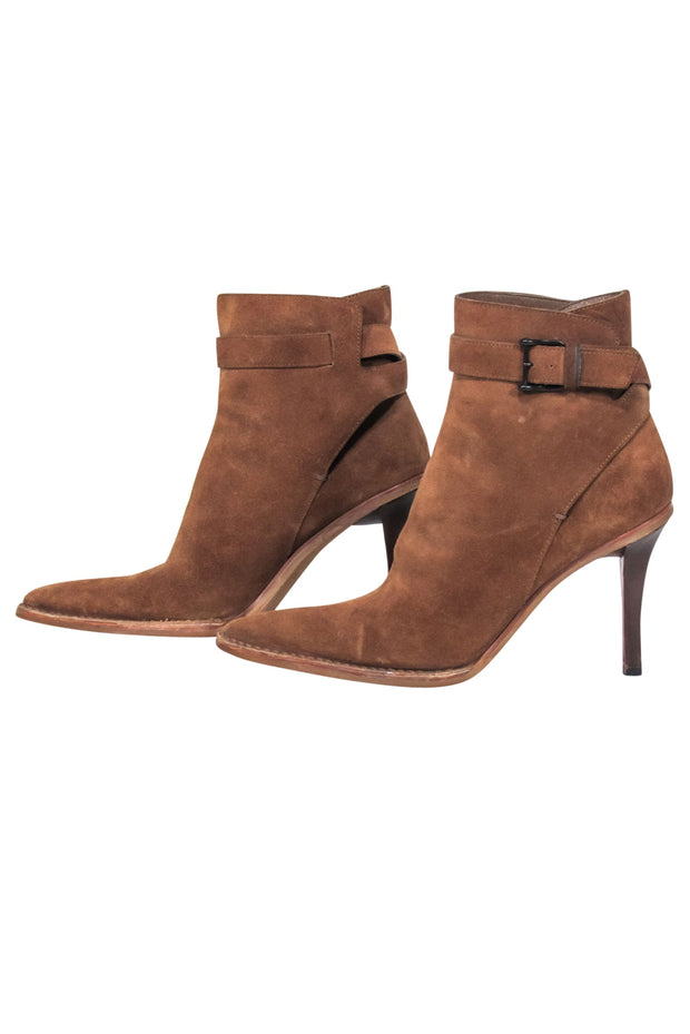 Current Boutique-Gucci - Tan Suede Heel Booties Sz 6
