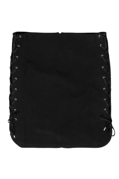 Current Boutique-Gucci - Black Mini Skirt w/ Lace Up Side Details Sz 4