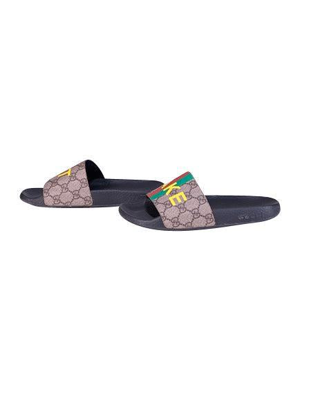 Current Boutique-Gucci - Brown Monogram "Not Fake" Slide Sandals Sz 7