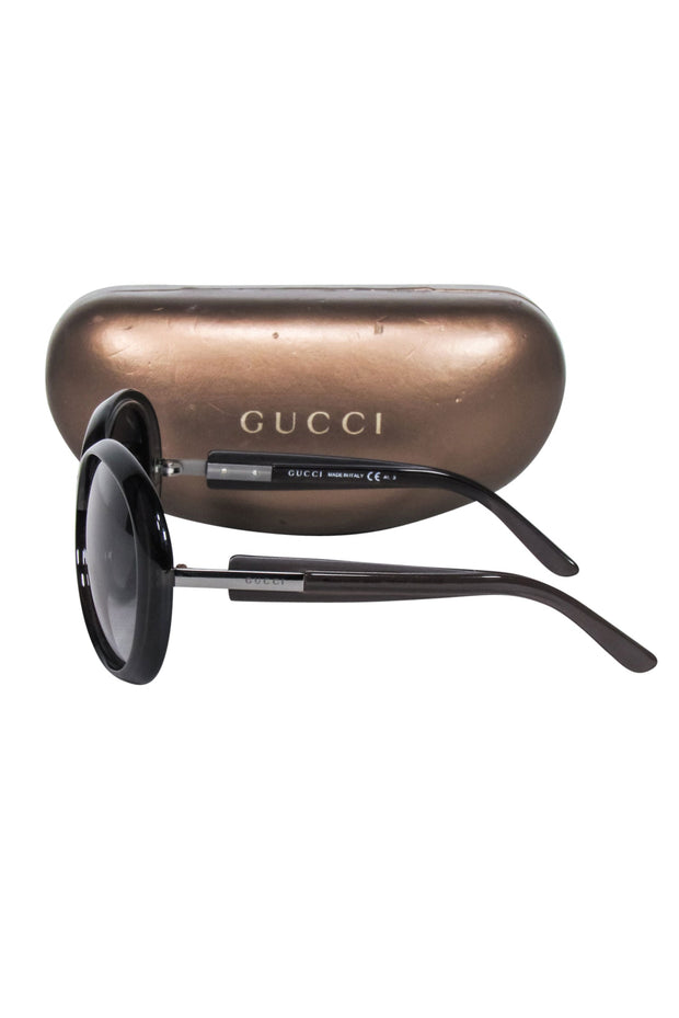Current Boutique-Gucci - Black Large Rounded Sunglasses
