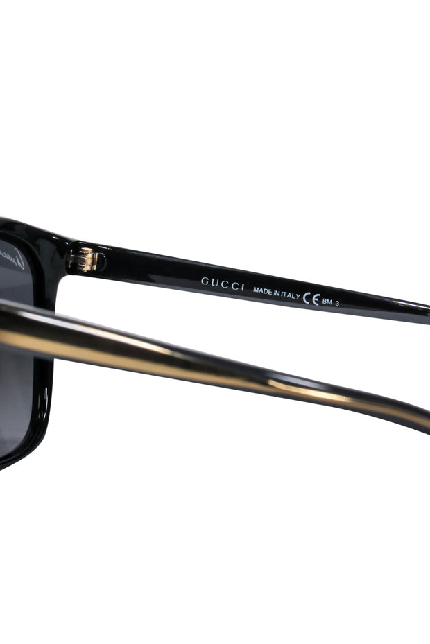 Current Boutique-Gucci - Black w/ Gold Side Detail Sunglasses