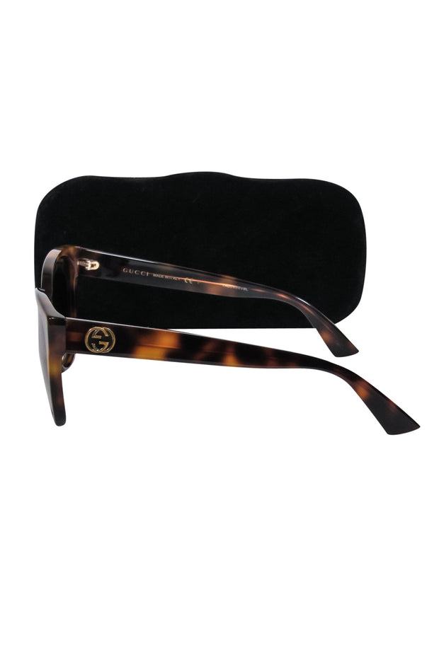 Current Boutique-Gucci - Brown Tortoise Large Round Sunglasses