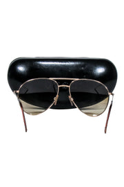 Current Boutique-Gucci - Gold Metal Aviator Frames w/ Brown Lenses