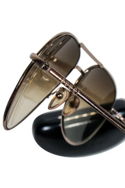 Current Boutique-Gucci - Gold Metal Aviator Frames w/ Brown Lenses