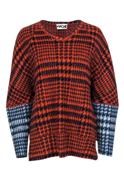 Current Boutique-Hache - Orange Houndstooth Sweater Sz 6