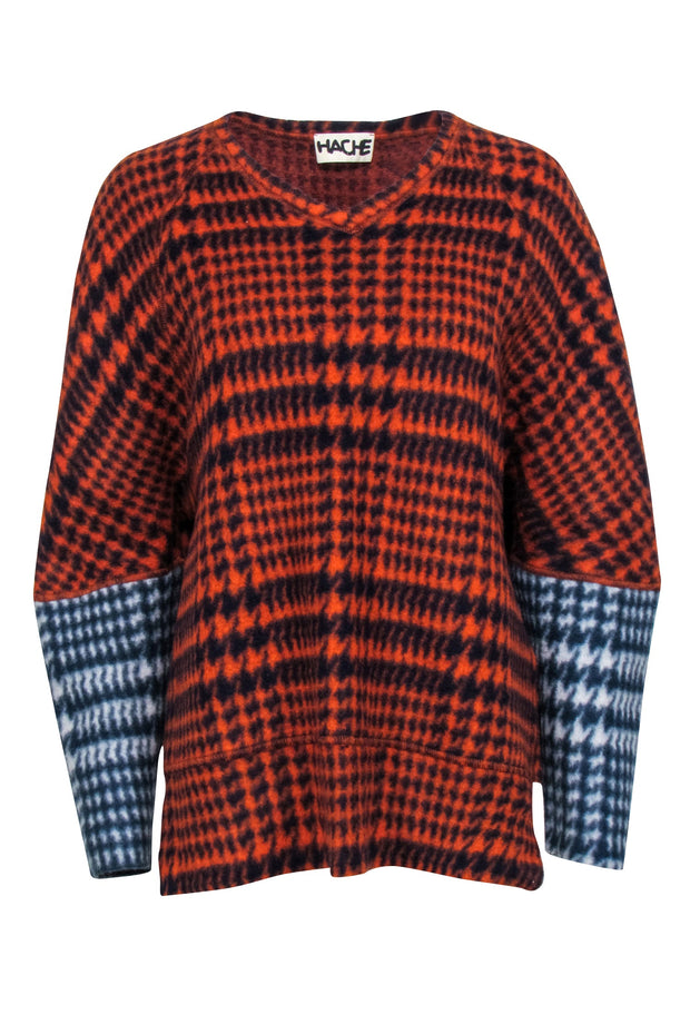 Current Boutique-Hache - Orange Houndstooth Sweater Sz 6