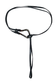 Current Boutique-Halston - Black Wrap Around Belt w/ Gunmetal Hardware