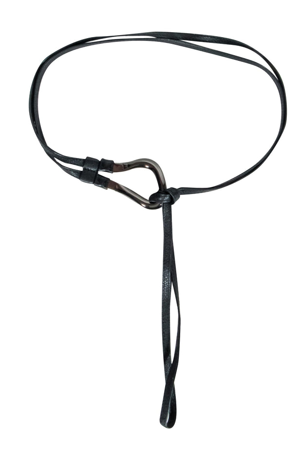 Current Boutique-Halston - Black Wrap Around Belt w/ Gunmetal Hardware